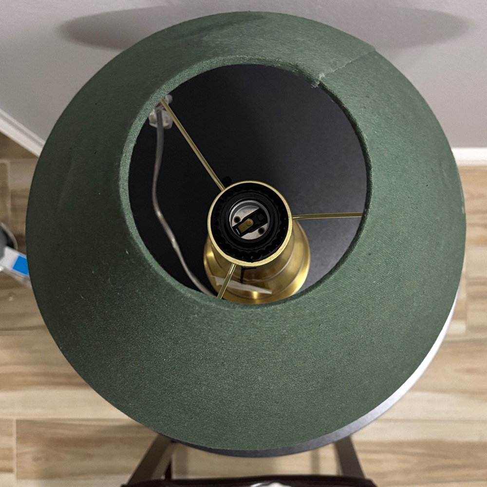 Green Shade Gold Table Lamp - Picture 2 of 4